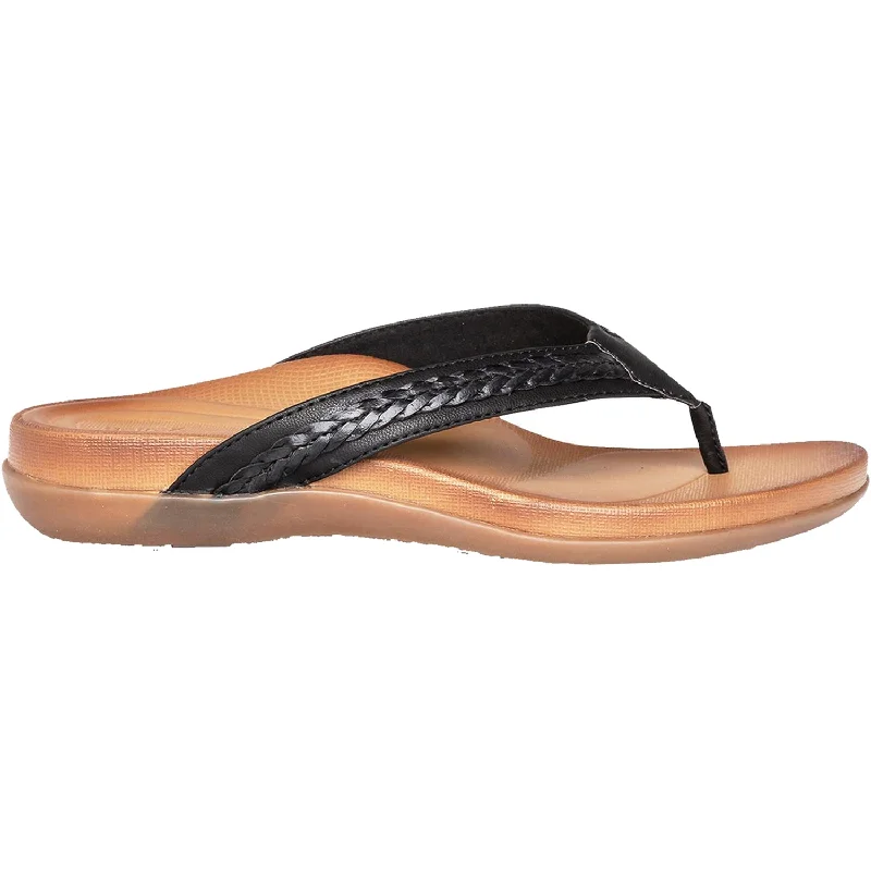 Men's sandals with a padded heelWomen's Aetrex Emmy Black Synthetic