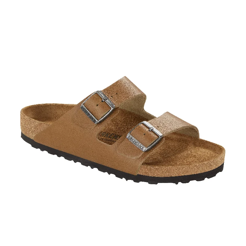 Men's leather sandals with an adjustable strapArizona Faded Khaki Natural Leather