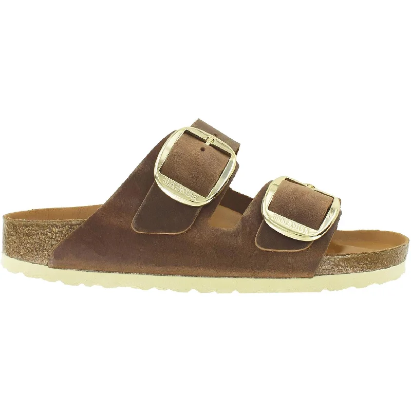 Men's sandals in a neutral color like black or brownWomen's Birkenstock Arizona Big Buckle Cognac Antique Leather