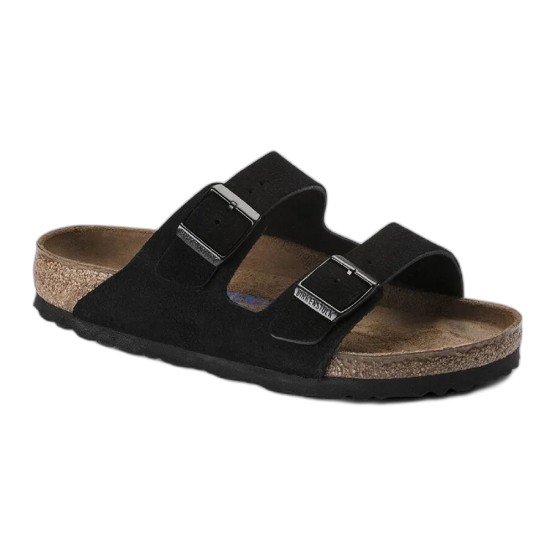 Men's sandals in a neutral color like black or brownArizona Soft Footbed Suede Leather