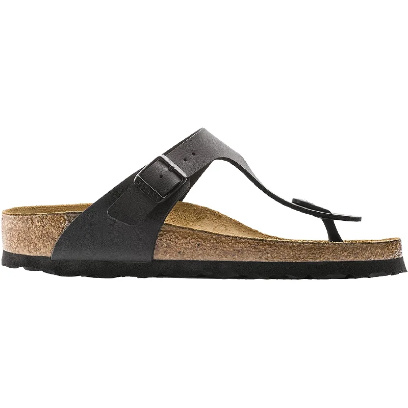 Men's leather sandals with an adjustable strapWomen's Birkenstock Gizeh Black Birko-Flor