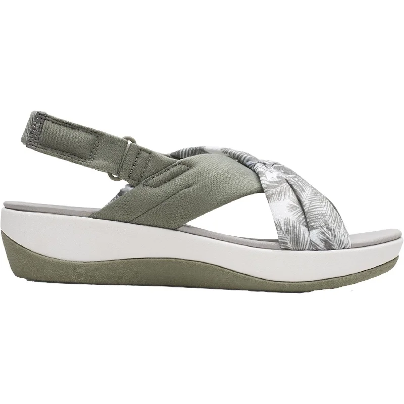 Men's sandals with a durable outer soleWomen's Clarks Cloudsteppers Arla Belle Dusty Olive Fabric