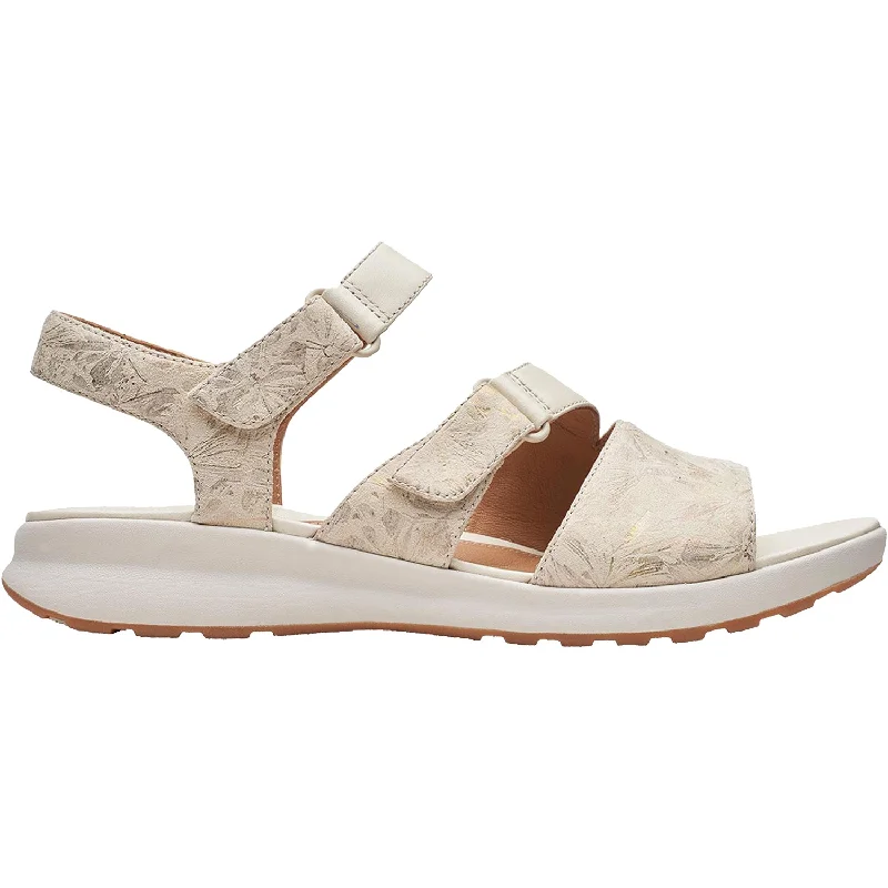 Men's sandals with a decorative buckle or charmWomen's Clarks Un Adorn Ease Off White Combi Leather