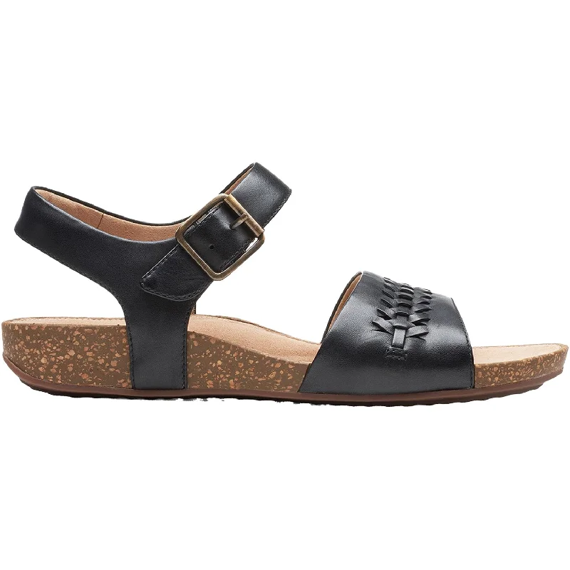 Men's sandals with a wide strap for supportWomen's Clarks Un Perri Way Black Leather