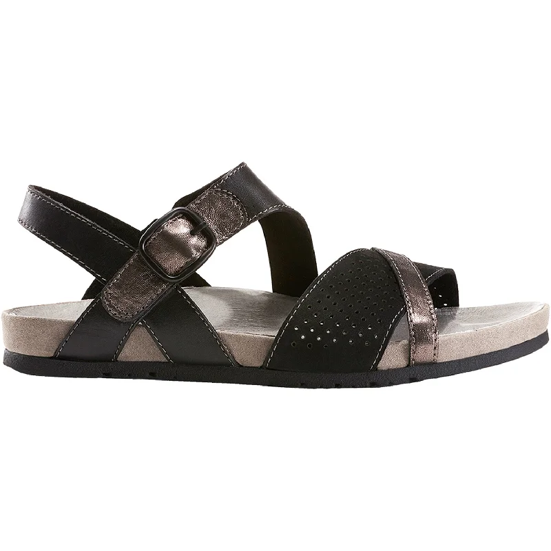 Men's sandals with a perforated leather upper for ventilationWomen's Earth Laguna Black Nubuck