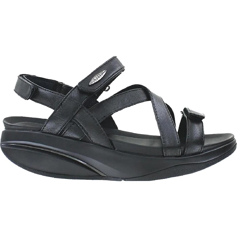 Men's sandals with a buckle closureWomen's MBT Kiburi Black Leather