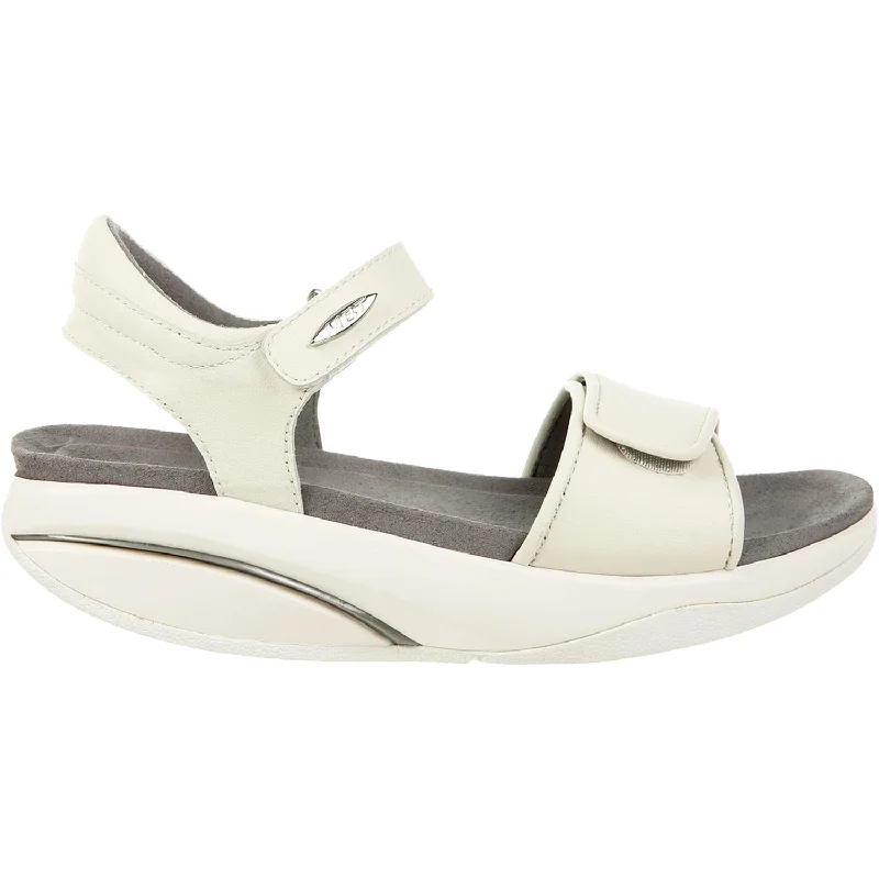 Men's sandals with a decorative buckle or charmWomen's MBT Malia White Leather