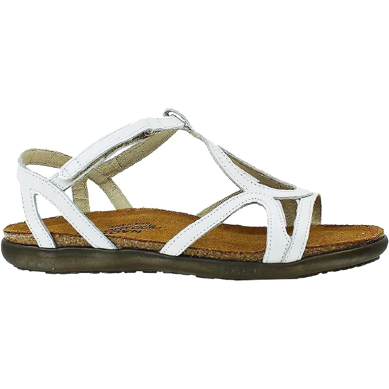 Men's sandals with a perforated leather upper for ventilationWomen's Naot Dorith White Leather