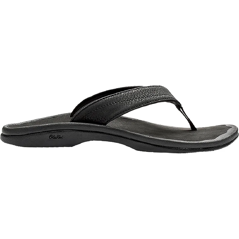 Men's sandals with a flexible sole for easy movementWomen's OluKai Ohana Black Synthetic