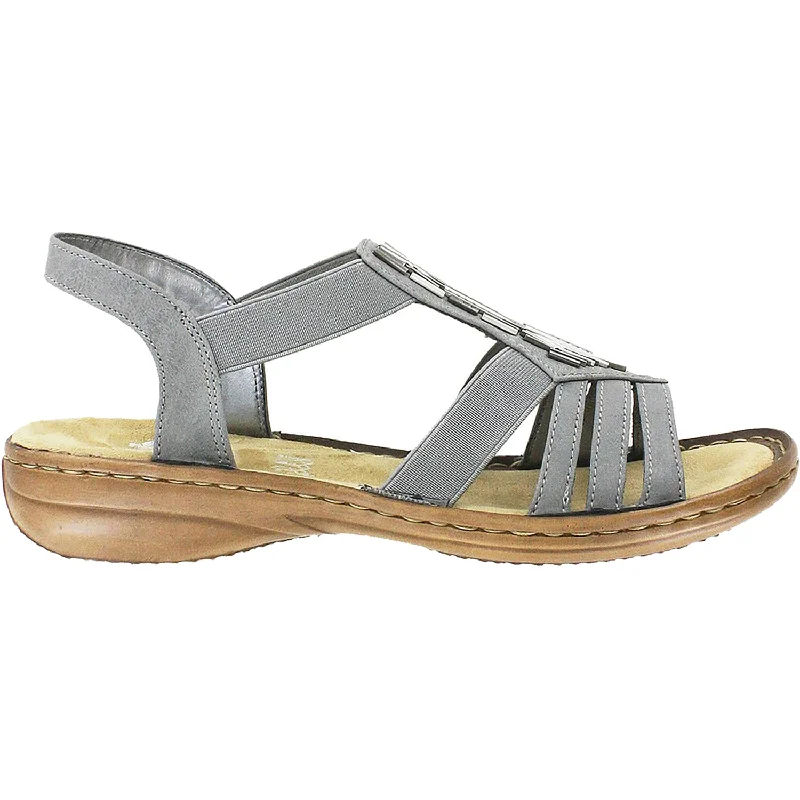 Men's sandals with a toe post designWomen's Rieker 60800-42 Regina 00 Grey Synthetic