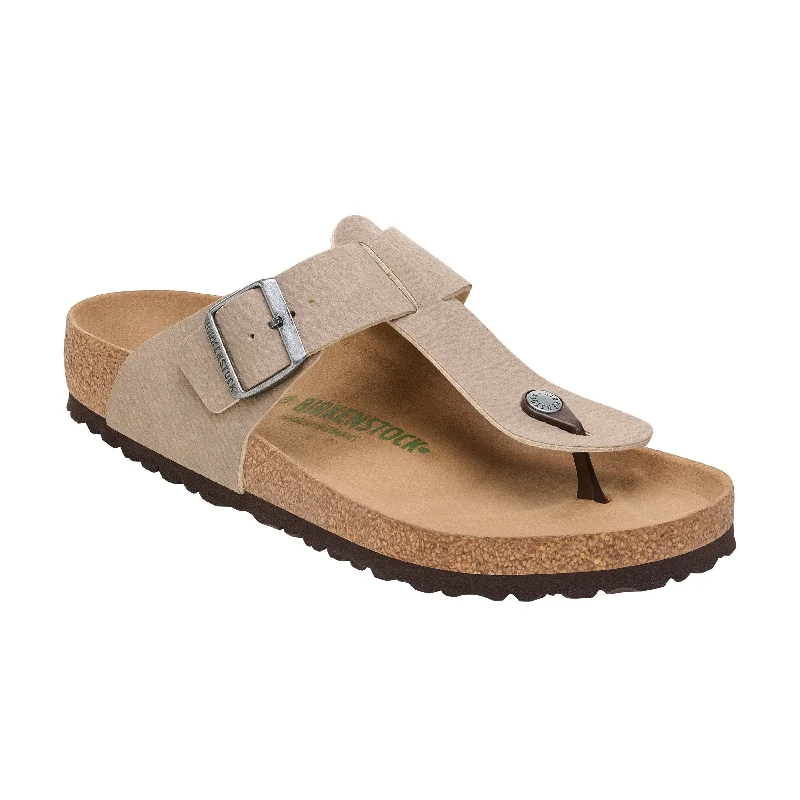 Men's sandals with a cushioned footbedSafaga Vegan Synthetic Soft Birki Desert Dust Grey Taupe/Espresso Sole