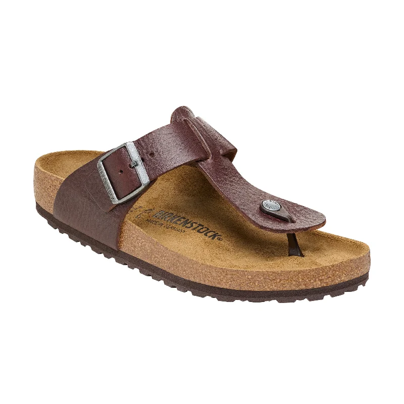 Men's sandals with a perforated leather upper for ventilationSafaga Vintage Wood Roast Natural Leather