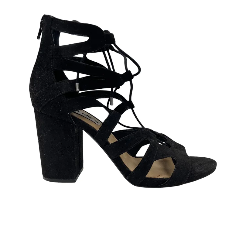 Men's sandals with a perforated leather upper for ventilationSandals Heels Block By Steve Madden In Black