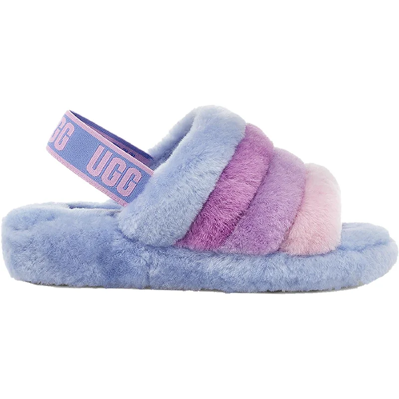 Men's sandals with a cushioned footbedWomen's UGG Fluff Yeah Slide Cornflower Multi Sheepskin