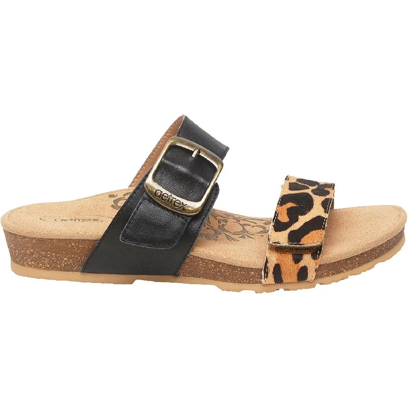 Men's sandals with a stretchy strap for a better fitWomen's Aetrex Daisy Leopard Leather