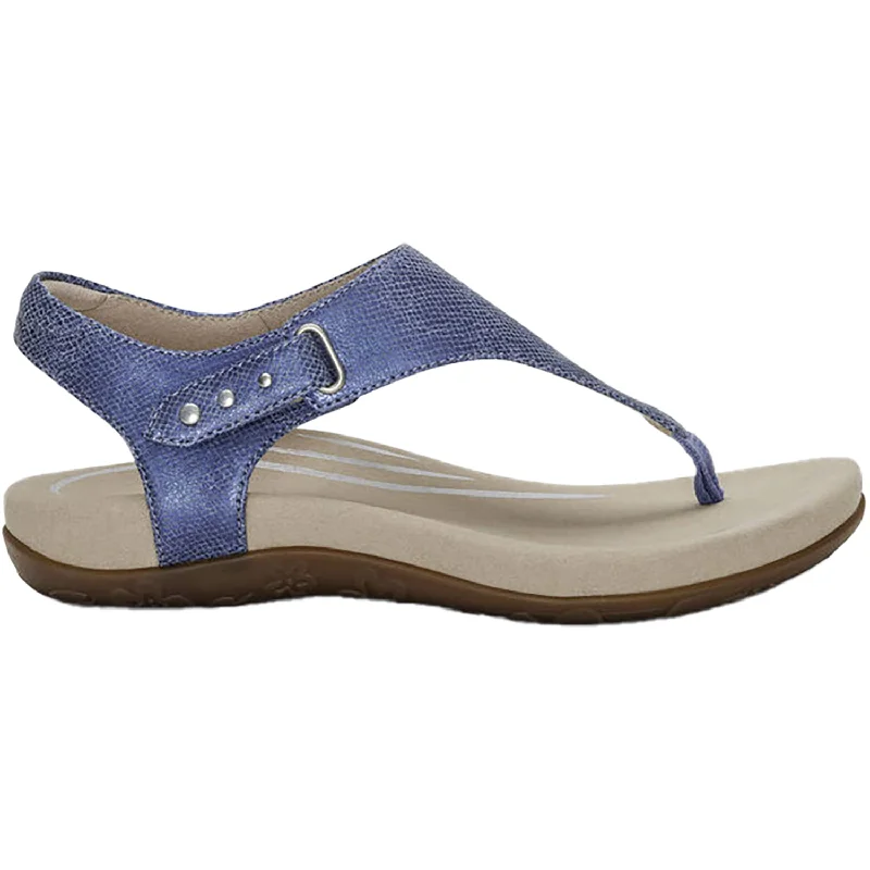 Men's sandals with a durable outer soleWomen's Aetrex Ellie Blue Synthetic