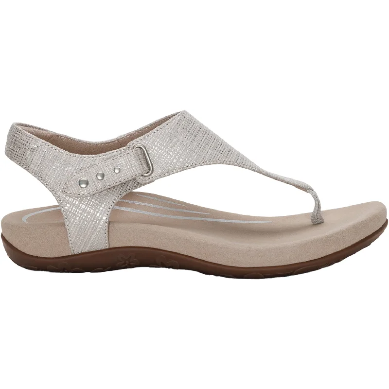 Men's sandals with a leather lining for comfortWomen's Aetrex Ellie Grey Textured Synthetic