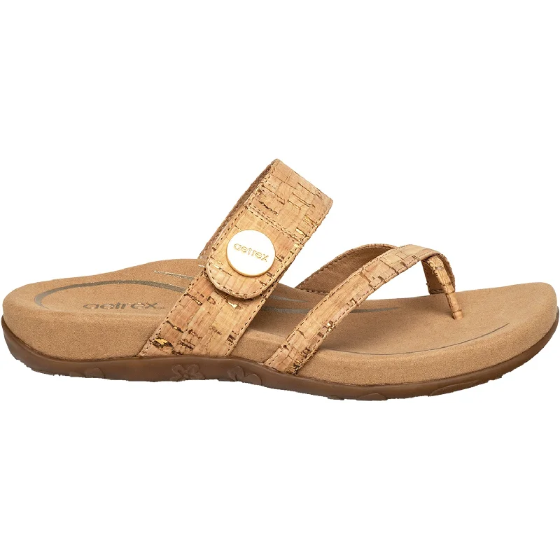 Men's sandals with a stretchy strap for a better fitWomen's Aetrex Izzy Cork Synthetic