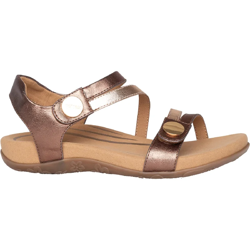 Men's sandals with a removable insole for cleaningWomen's Aetrex Jess Bronze Synthetic