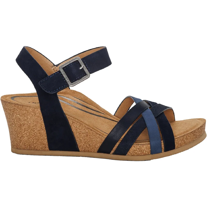 Men's sandals with a rubber sole for tractionWomen's Aetrex Noelle Navy Multi Leather