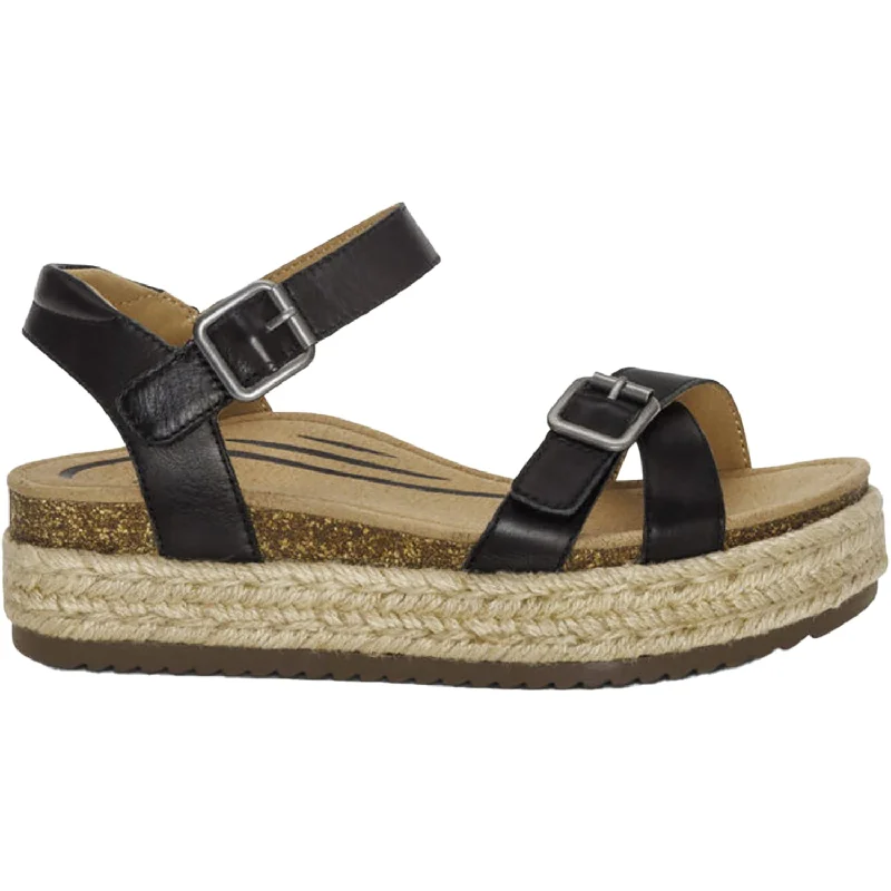 Men's sandals with a padded heelWomen's Aetrex Paula Black Leather