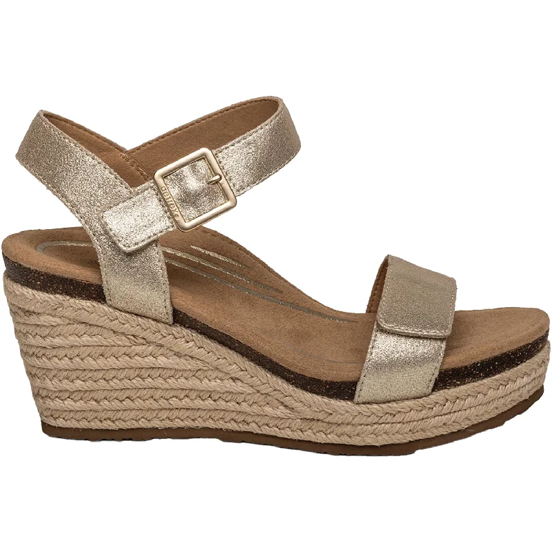 Men's sandals with a decorative buckle or charmWomen's Aetrex Sydney Champagne Leather