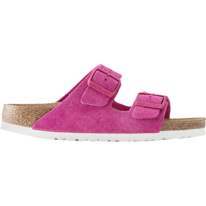 Waterproof men's sandals for water activitiesWomen's Birkenstock Arizona Soft Footbed Fuchsia Tulip Suede