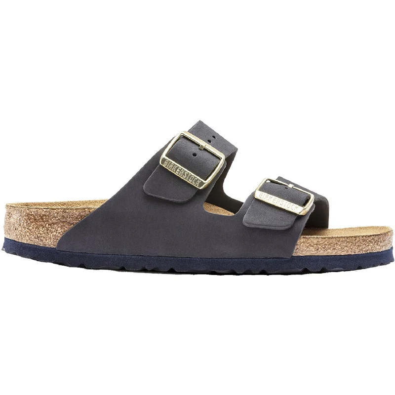 Men's sandals with a rubber sole for tractionWomen's Birkenstock Arizona Soft Footbed Midnight Nubuck