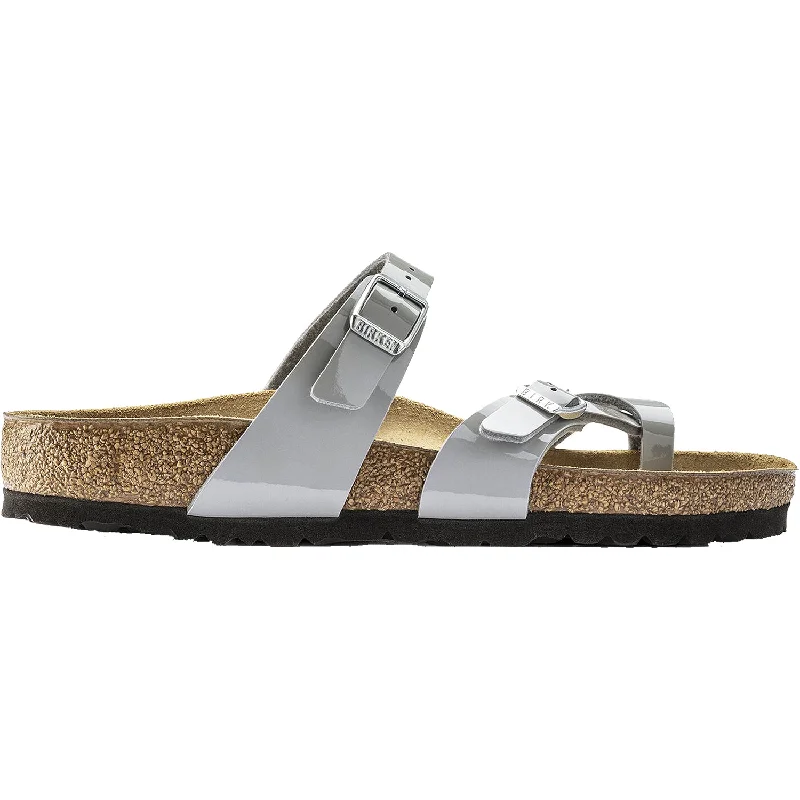 Men's sandals with a buckle closureWomen's Birkenstock Mayari Alloy Birko-Flor Patent