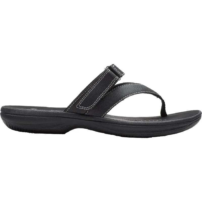 Men's sandals with a stretchy strap for a better fitWomen's Clarks Cloudsteppers Brinkley Marina Black Synthetic