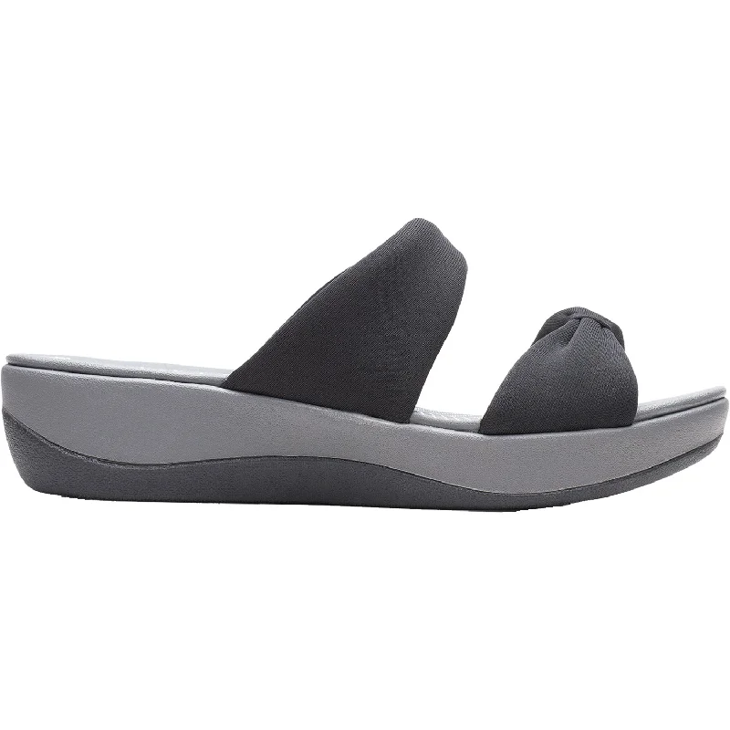 Men's sandals with a decorative buckle or charmWomen's Clarks Cloudsteppers Arla Coast Black Fabric