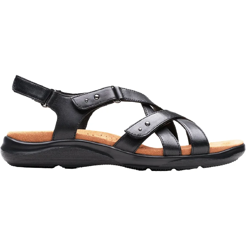 Men's sandals with a removable insole for cleaningWomen's Clarks Kitly Go Black Leather