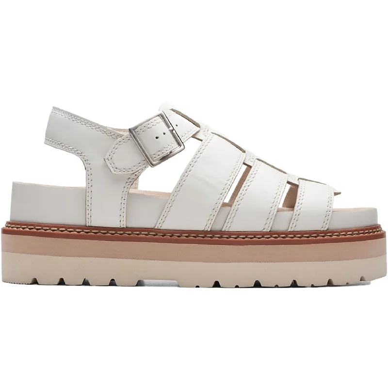 Men's leather sandals with an adjustable strapWomen's Clarks Orianna Twist Off White Leather