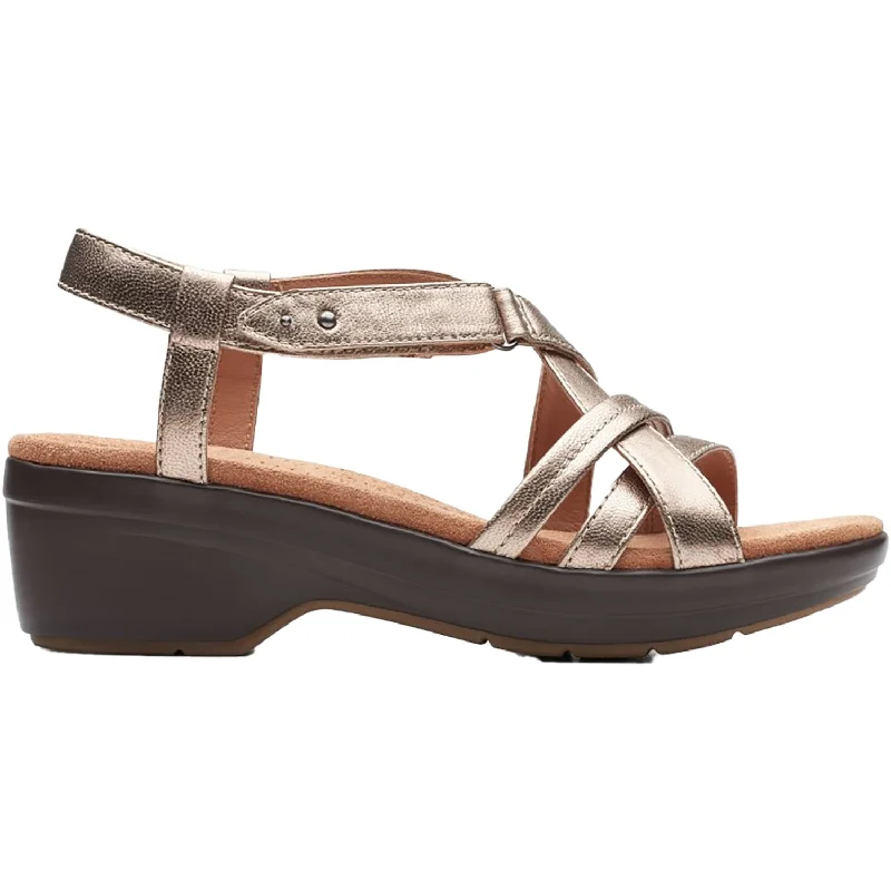 Men's sandals with a buckle closureWomen's Clarks Tuleah May Metallic Leather