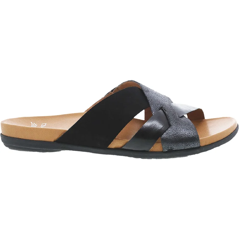 Men's sandals with a perforated leather upper for ventilationWomen's Dansko Joanna Black Multi Leather