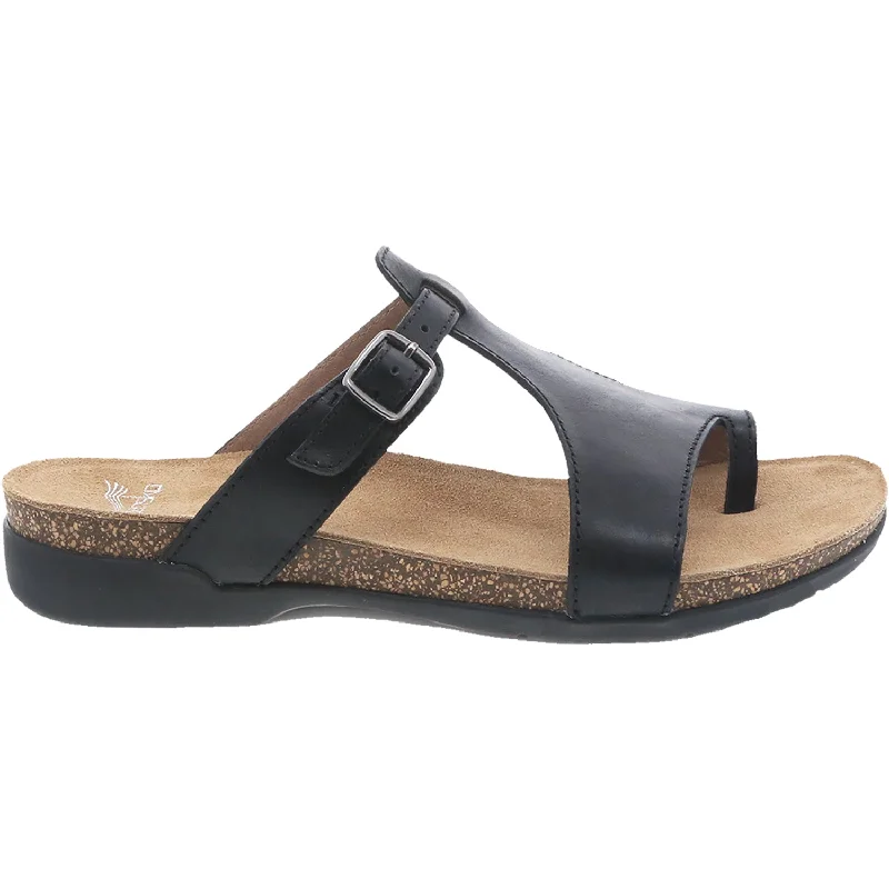 Men's sandals with a cushioned footbedWomen's Dansko Remi Black Waxy Burnished Leather