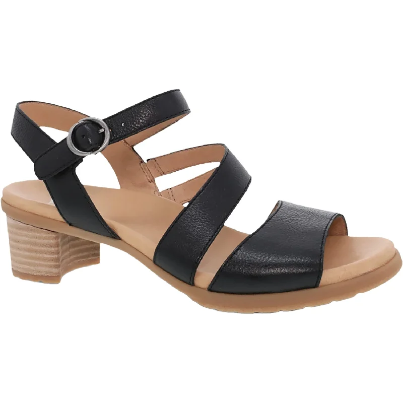 Men's sandals with a stretchy strap for a better fitWomen's Dansko Tansy Black Nappa Leather