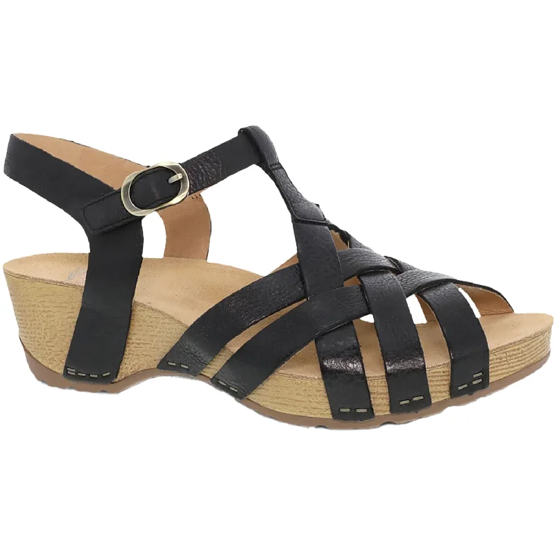 Men's sandals with a buckle closureWomen's Dansko Tinley Black Milled Burnished Leather