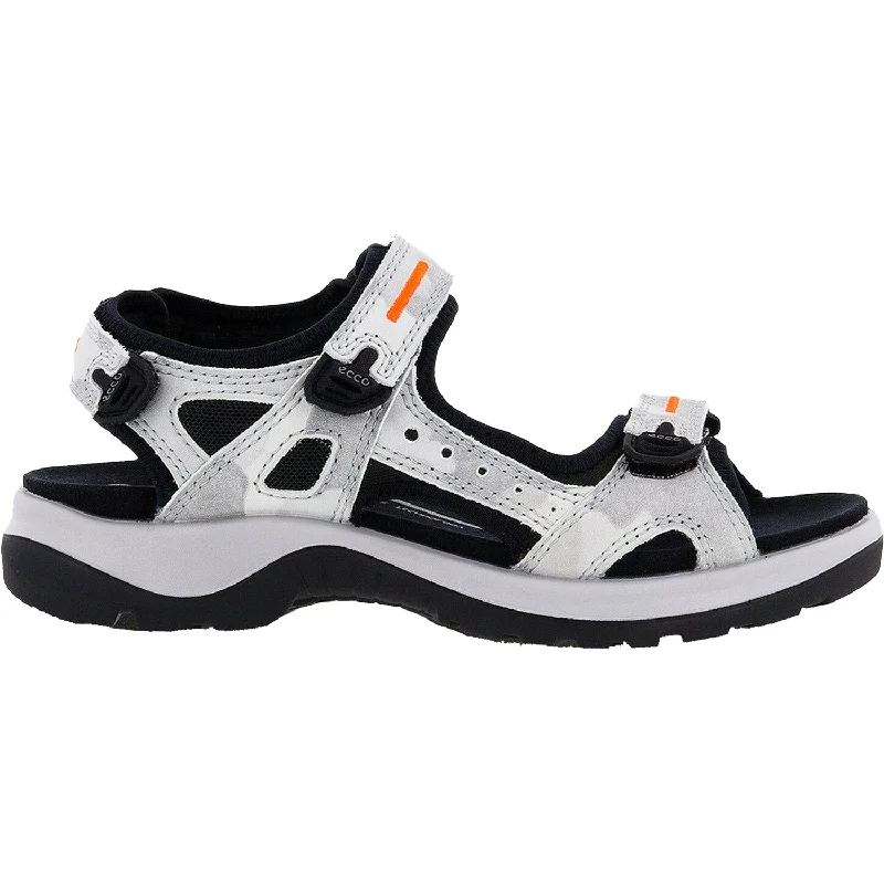 Men's sandals with a decorative buckle or charmWomen's Ecco Yucatan White Camo Nubuck