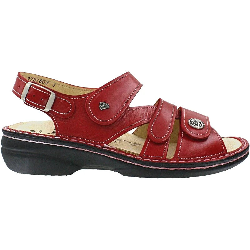 Men's sandals with a buckle closureWomen's Finn Comfort Gomera Soft Red Leather