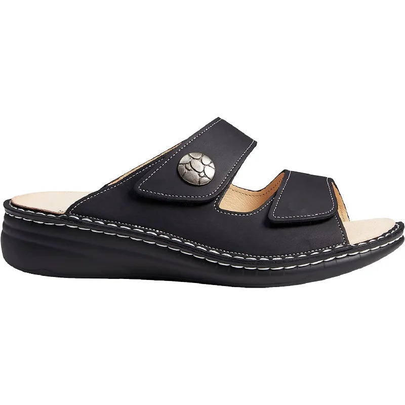 Men's sandals with a toe post designWomen's Finn Comfort Moorea Finn Mellow Black Neymar Leather