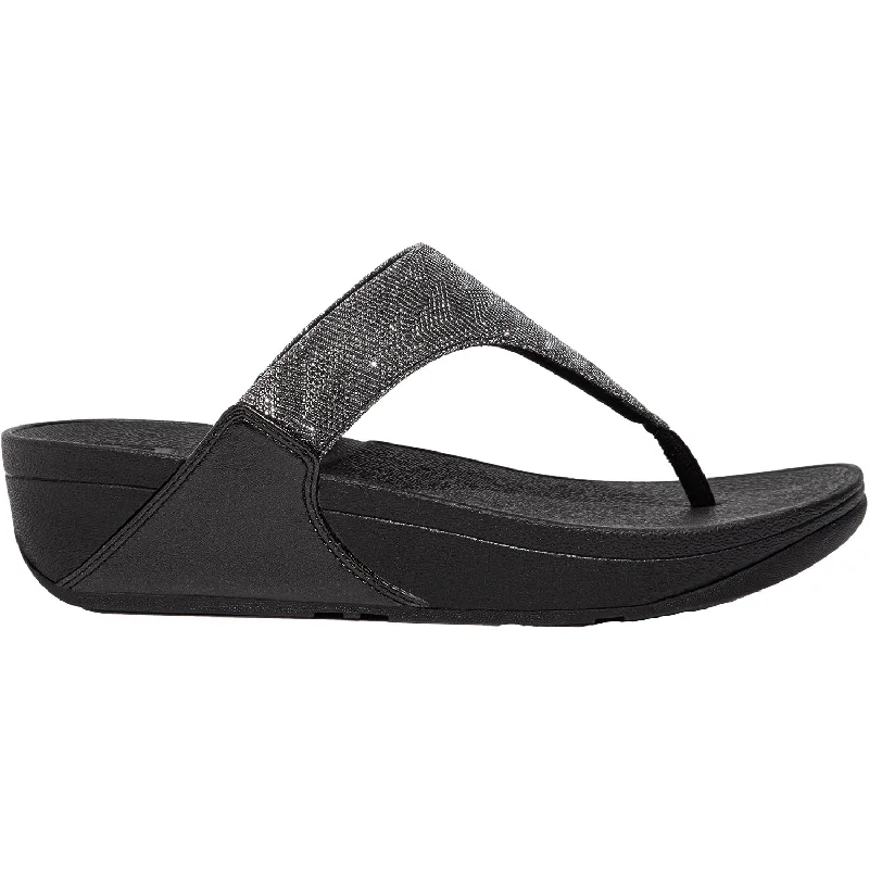 Men's sandals with a decorative buckle or charmWomen's FitFlop Lulu Glitz Black Leather