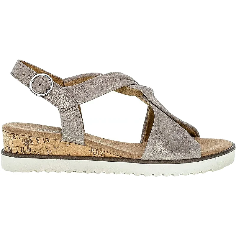 Men's sandals with a perforated leather upper for ventilationWomen's Gabor 2.751.95 Taupe Metallic Leather