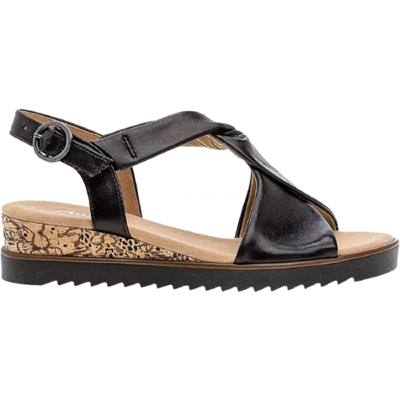 Men's sandals with a shock - absorbing insoleWomen's Gabor 2.751.27 Black Leather