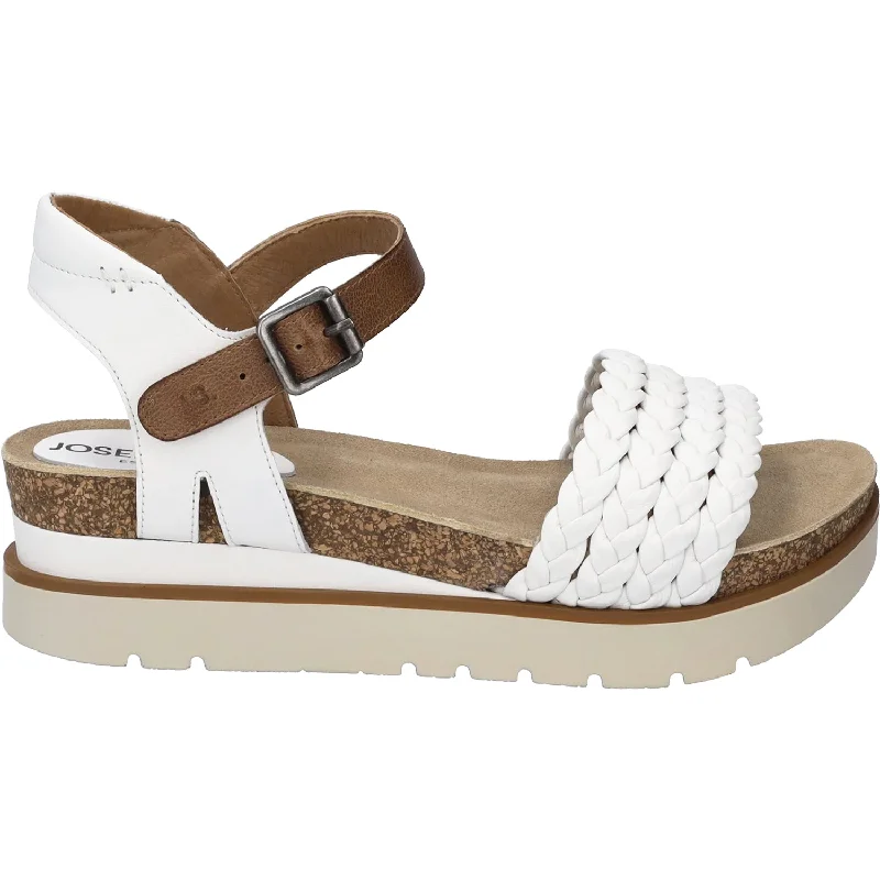 Men's sandals with a leather lining for comfortWomen's Josef Seibel Clea 16 White Kombi Leather