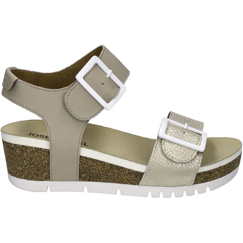 Men's sandals with a padded heelWomen's Josef Seibel Quinn 02 Creme Kombi Leather