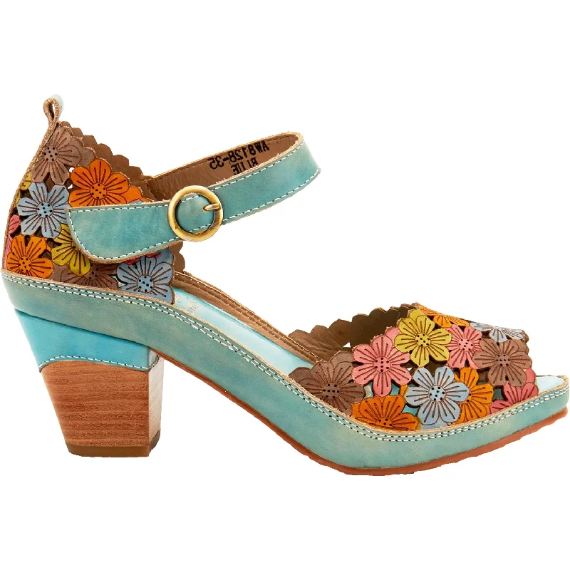 Men's sandals with a perforated leather upper for ventilationWomen's L'Artiste by Spring Step Avnia Blue Multi Leather