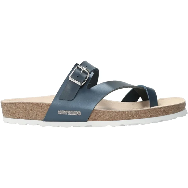 Men's sandals with a contrast stitching detailWomen's Mephisto Nalia Navy/Star Leather