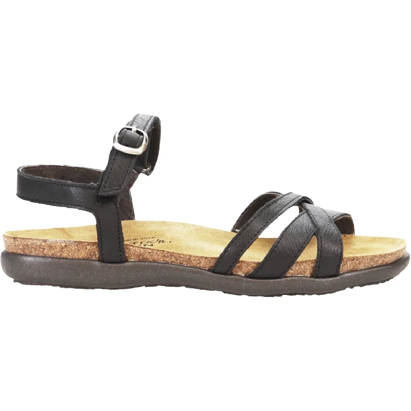 Men's leather sandals with an adjustable strapWomen's Naot Patricia Soft Black Leather