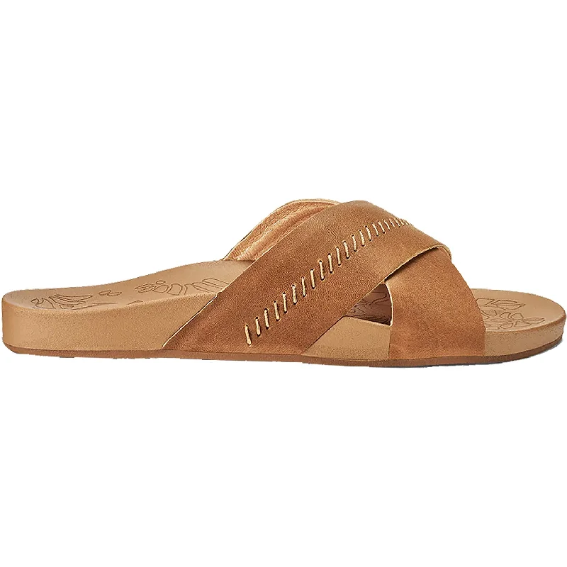 Men's sandals with a decorative buckle or charmWomen's OluKai Kipe'a Olu Sahara Leather